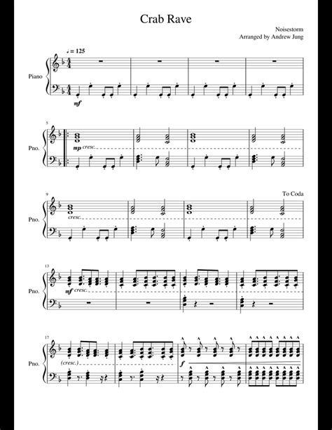 crab rave piano notes|crab rave musescore.